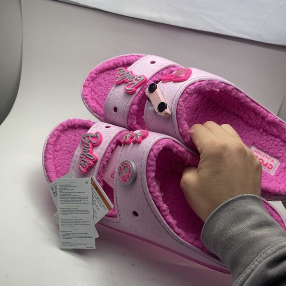 CROCS X BARBIE CLASSIC COZZZY SANDAL SIZE US 15 MENS NEW - Picture 5 of 9
